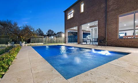 Leisure Pools Reflection With Splash Deck fibreglass swimming pool design