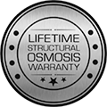 osmosiswarrantysealbw120px Leisure Pools have a Lifetime structural osmosis warranty