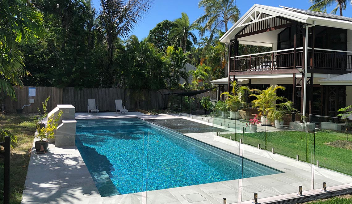 Leisure Pools Acclaim fibreglass swimming pool in Silver Grey