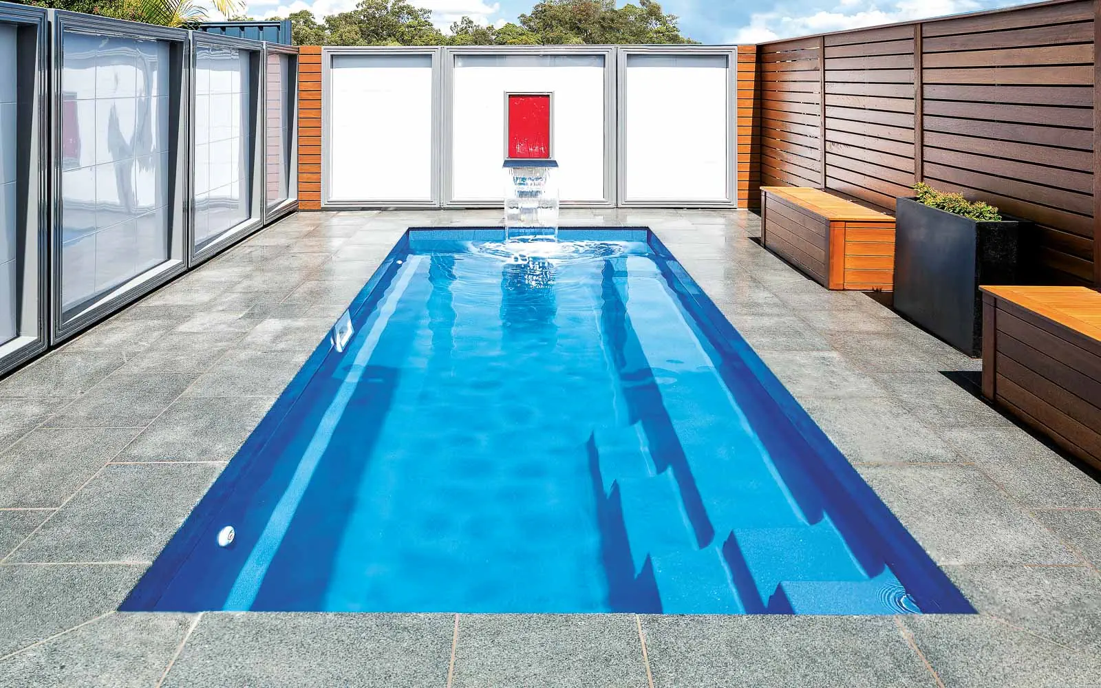 Leisure Pools Esprit perfect jet fibreglass swimming pool 