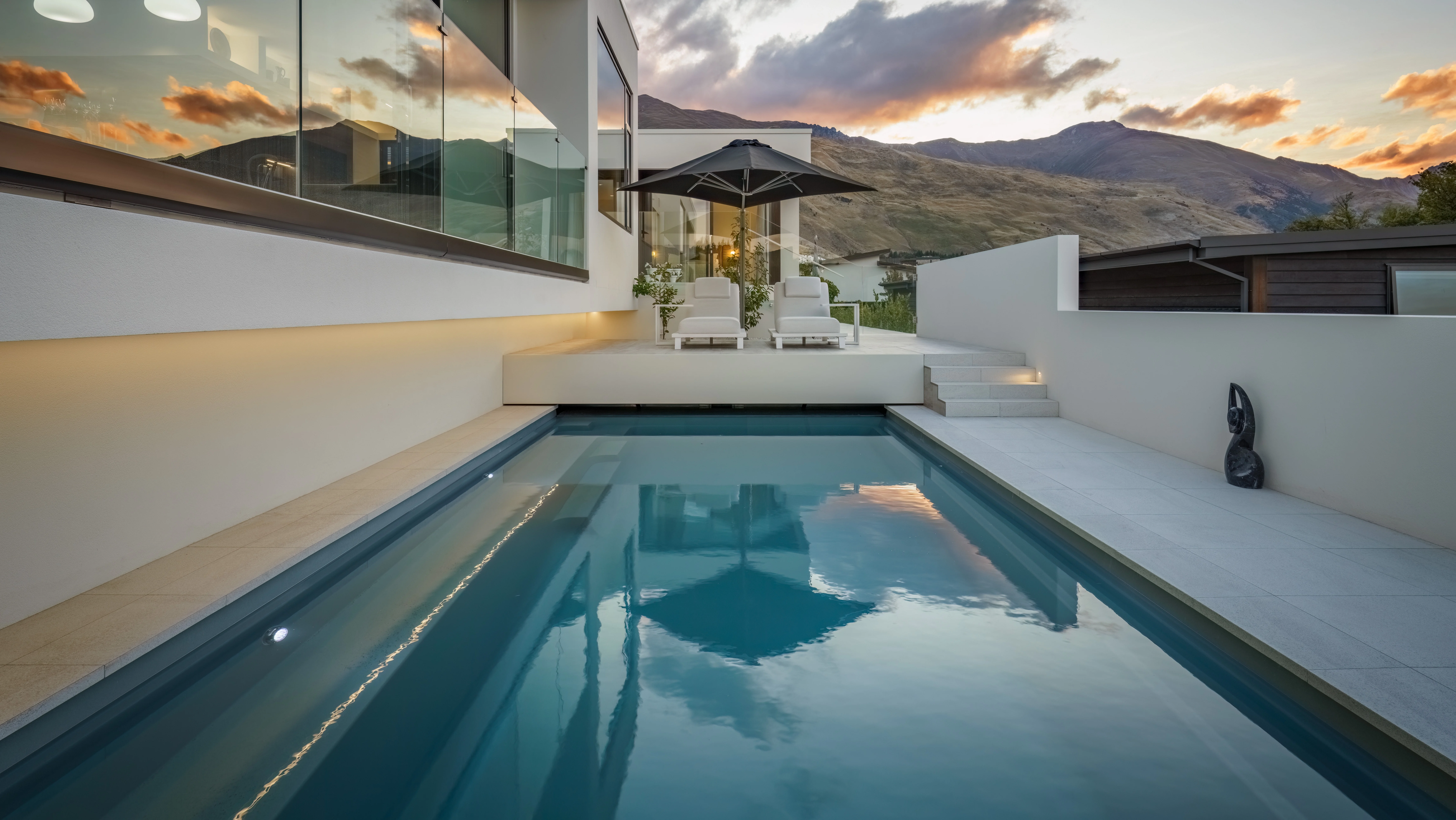 Leisure Pools NZ The Reflection with Auto Cover 9.00m Silver Grey Dupont Pools