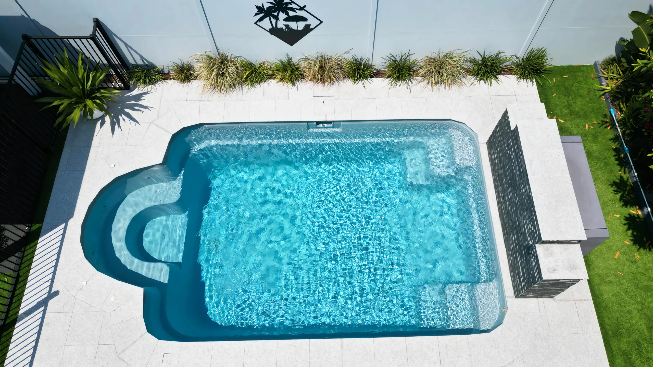 The Courtyard Roman 6.00m in Silver Grey installed in Coolum Beach, QLD