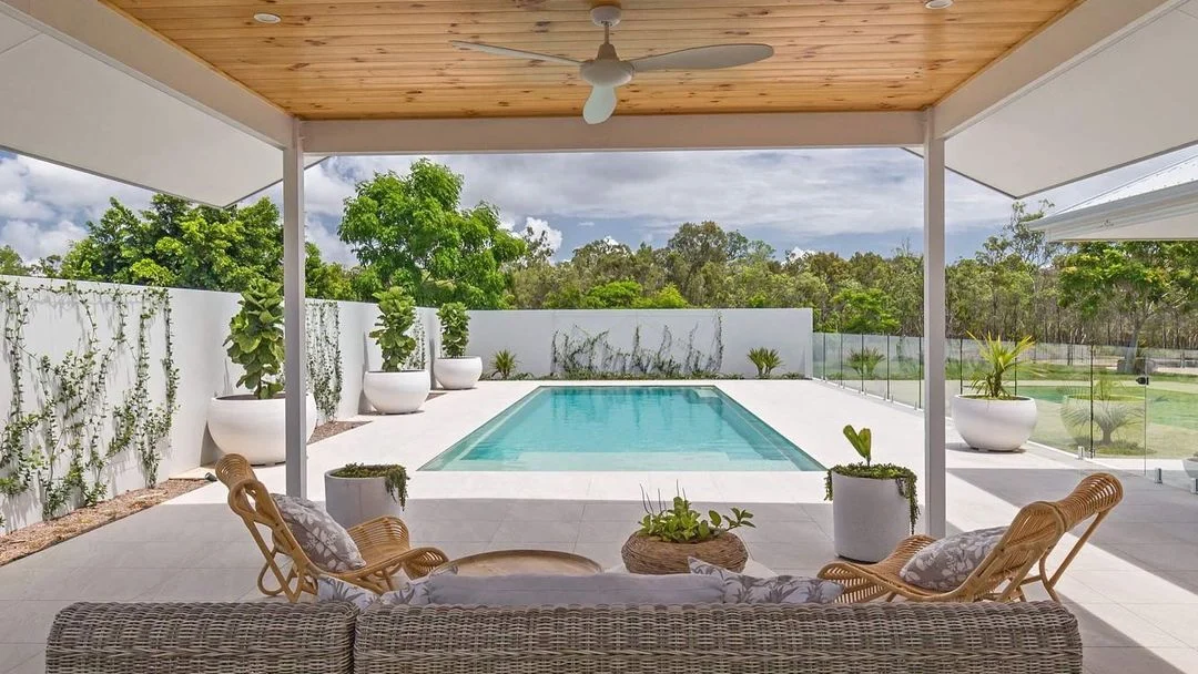 Pool placement and landscaping
