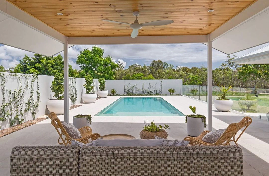 Pool placement and landscaping