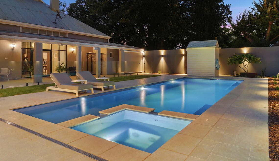The Leisure Pools Absolute in Silver Grey colour