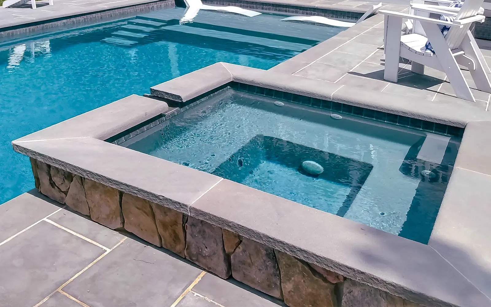 The Amalfi Spa with Spillover fibreglass pool model