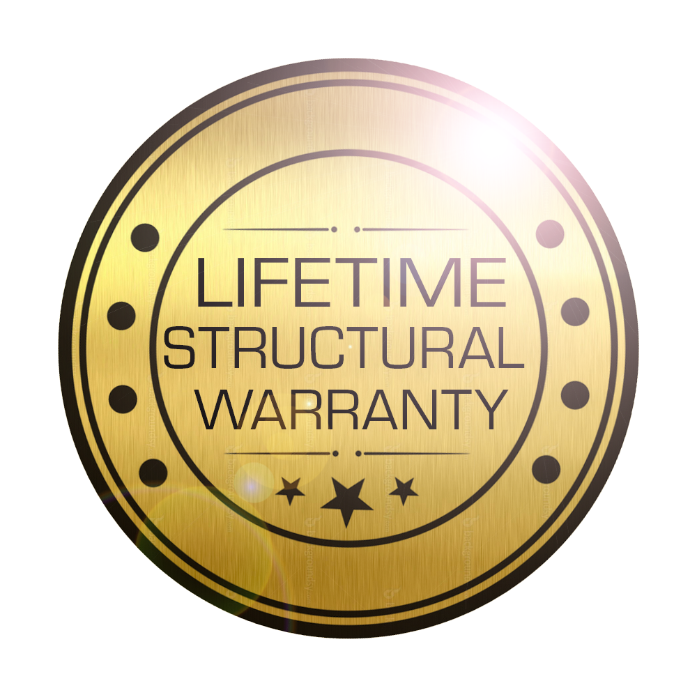 Seal_LifetimeStructuralWarranty Leisure Pools pool warranty protects your fibreglass pools - structural